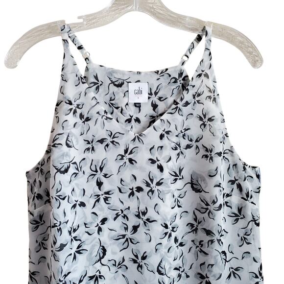 CAbi Women's S Camisole Terrace Top Black Gray White Adjustable Straps Bust 36" - Picture 3 of 8
